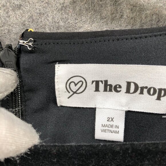 The Drop Helena Sequin Wrap Dress Womens 2X Gold Black Long Sleeve Mini V-Neck - Picture 6 of 13